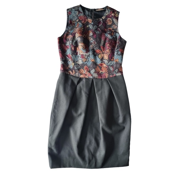 Etro Italy Metallic Floral Wool Silk Dress | IT 42 (US M) - Picture 6 of 11